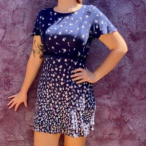 Dark Blue Xhilaration Mini Dress with Ruffles